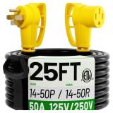 25FT 50 Amp RV/EV Extension Cord, NEMA 14-50