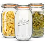3pc glass Wide Mouth Mason Jars 64 oz
