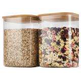 2pc 122oz Airtight Glass Square Storage Canister