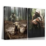 2Pcs Framed Jesus and Lamb Wall Art 16x24in ea