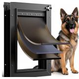Dog Door Aluminum 3 Flaps Black, Large, Heavy Duty