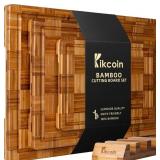Kikcoin XL Bamboo Cutting Boards, Set of 3