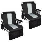 2pc Stadium Seat w/ Back, Cushion, Armrest