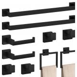 10-Piece Matte Black Bathroom Accessories Set