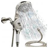 Dual Shower Heads Combo, 9 Modes, Brushed Nickel