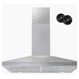 FIREGAS 30" Wall Mount Range Hood with LED