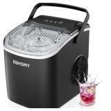 EUHOMY Ice Maker, 26lbs/24Hrs, Auto-Clean, Black