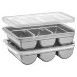 PAIR 3-Compartment Flatware Tray with Lid