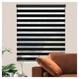 Blackout Zebra Blinds, 32" W X 72" H, Black