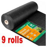 Weed Barrier Fabric, 9 rolls of  3x50