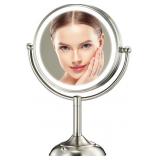 8.5" Makeup Mirror, 1X/10X, Dimmable Lights