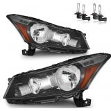 pair Headlights for 2008-2012 Honda Accord 4Dr