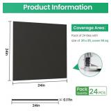 24pc 24x24" square drop ceiling tiles, black pvc