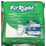 Fit Right adult briefs, M (32-42in)