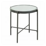 PH Furnishings Carlo Round End Table w/ Glass Top