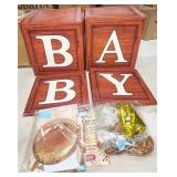 Baby shower decorations, 12" blocks