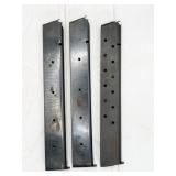 3pc 45ca stick magazines: 2 marked Colt, 1 unk