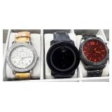 3pc Geneva, George & Movado watches & 6pc bands