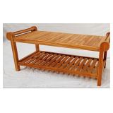 NEW teak outdoor coffee table with shelf