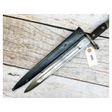 WWI era Swiss bayonet with metal scabbard,