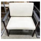 white leatherette chair