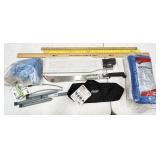 yard sticks, rags, machete, etc