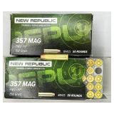 100rds New Republic FMJ 158gr 357 Mag ammunition