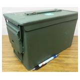 metal ammo can, approx 11-7/8"x7.25"x6"