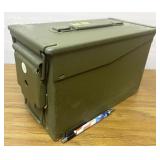 metal ammo can, approx 11-7/8"x7.25"x6"