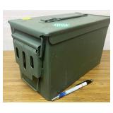 metal ammo can, approx 11-7/8"x7.25"x6"