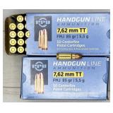 100rds PPU 7.62x25mm FMJ 85gr Tokarev ammunition