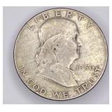1950 Franklin silver half dollar