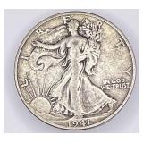 1941D Walking Liberty silver half dollar