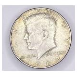 1964D Kennedy silver half dollar