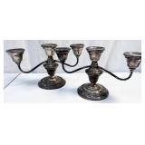pair vintage sterling candelabras
