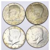 4pc 1966 Kennedy 40% silver half dollars