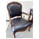 leather chair with cushions