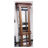 curved glass curio, 25.5x12x76"h