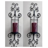 mirror, shelves, candle sconces