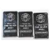 3 troy oz fine silver .999+, about 93.3g