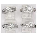 4 sets: CZ sterling bridal sets