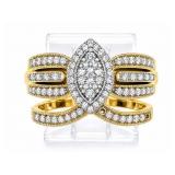 +/-1/3tcw Diamond 10kt yellow gold bridal set