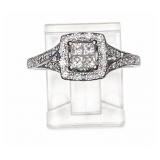+/-1/3tcw Diamond 14kt white gold ring, size 8