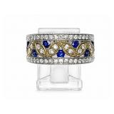 Sapphire & +/-1/3tcw Diamond 14kt white gold ring