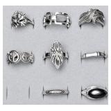 8pc sterling rings, all size 7 or less