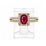 Ruby 14kt yellow gold ring, size 7