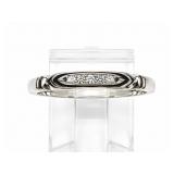 faceted stones 14kt white gold ring, size 6