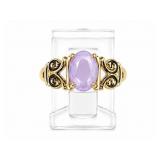 Milky Purple 14kt yellow gold ring, size 6