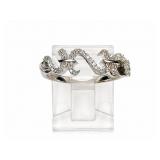 faceted stones 14kt white gold ring, size 6.5