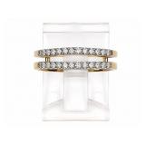 faceted stones 14kt yellow gold guard, size 6.5